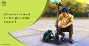 Where is the reset button on an electric scooter