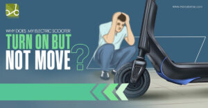 A person is think that why his e scooter turn on but not starting